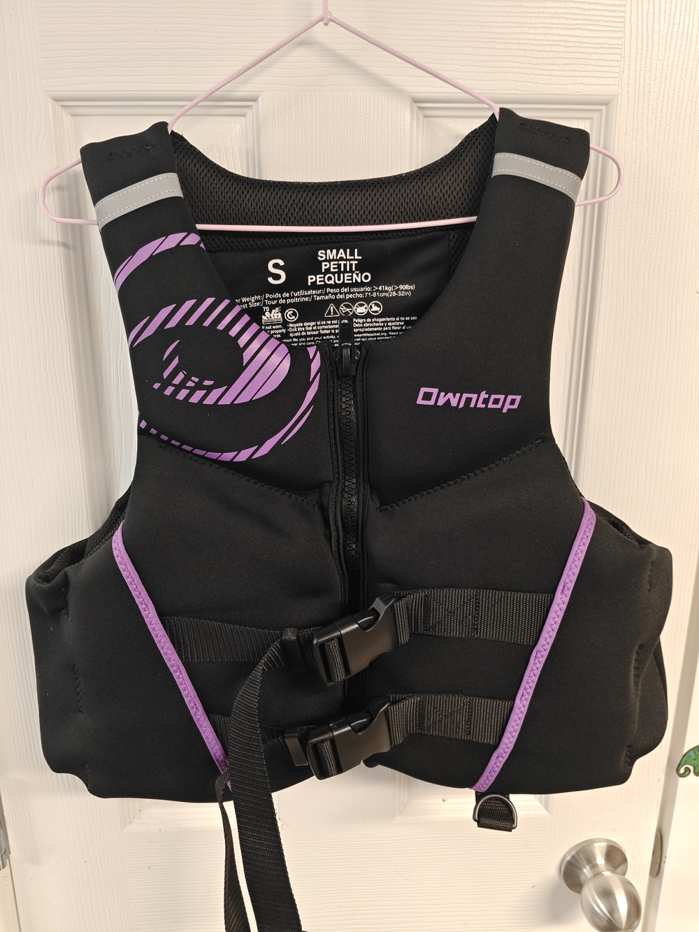 Women's Black and Purple Life Vest - Small